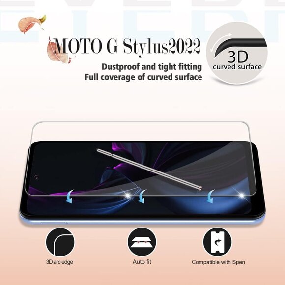 Moto G Stylus 2022 4G/5G Tempered Glass Screen Protector, [2 Pack] [Anti-scratch - Picture 3 of 12
